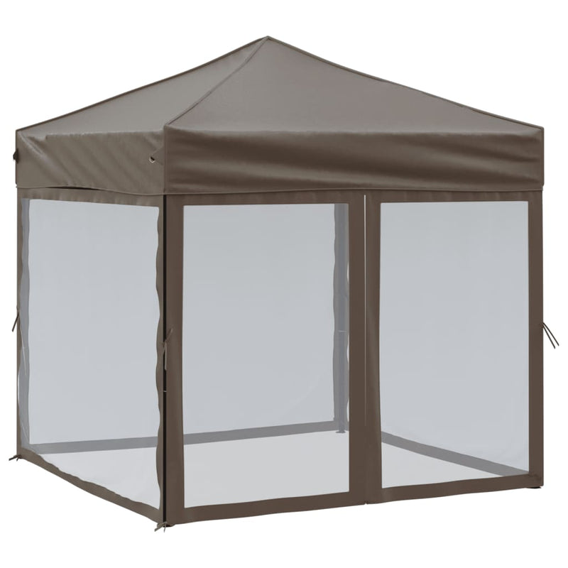 Load image into Gallery viewer, Vidaxl partytent inklapbaar met zijwanden 2x2 m taupe
