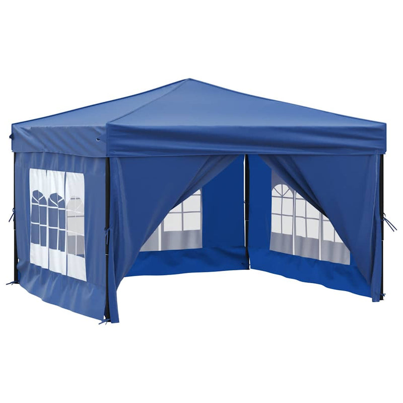 Afbeelding laden in galerijviewer, Vidaxl partytent inklapbaar met zijwanden 3x3 m blauw
