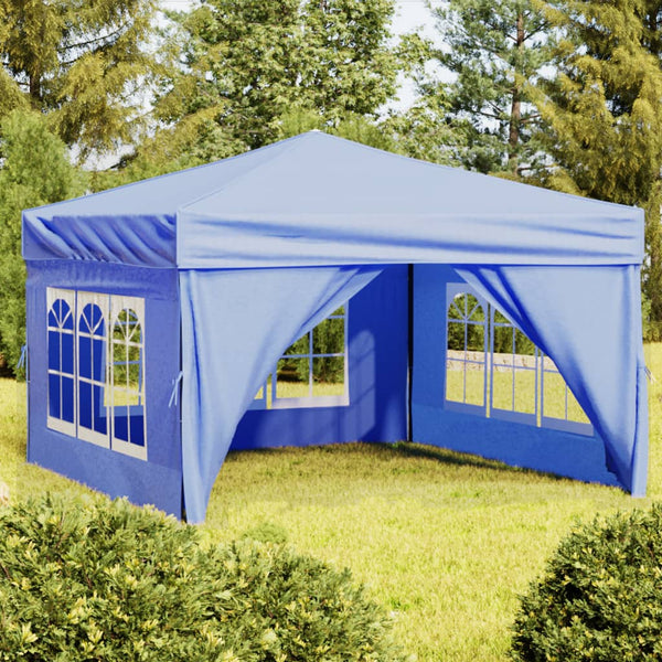 VidaXL Partytent inklapbaar met zijwanden 3x3 m blauw