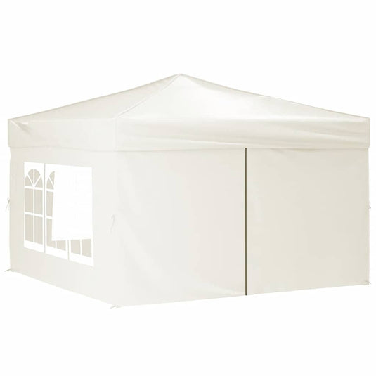 Vidaxl partytent inklapbaar met zijwanden 3x3 m crèmekleurig