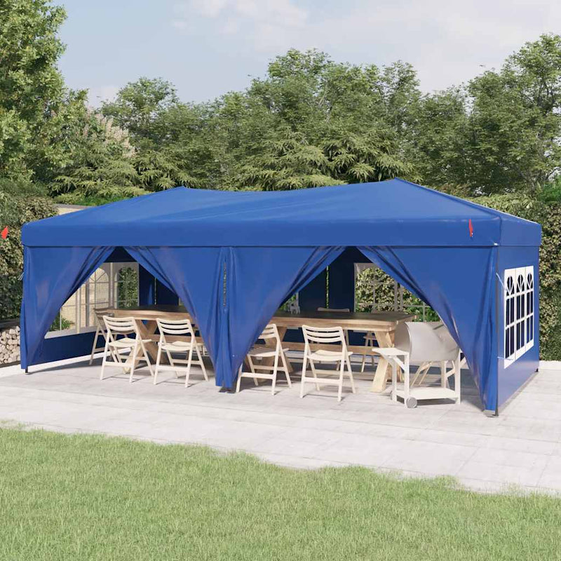 Load image into Gallery viewer, Vidaxl partytent inklapbaar met zijwanden 3x6 m blauw

