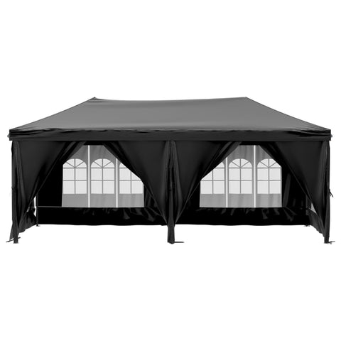 Vidaxl partytent inklapbaar met zijwanden 3x6 m zwart