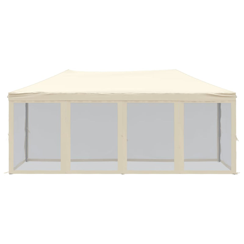 Afbeelding laden in galerijviewer, Vidaxl partytent inklapbaar met zijwanden 3x6 m crèmekleurig
