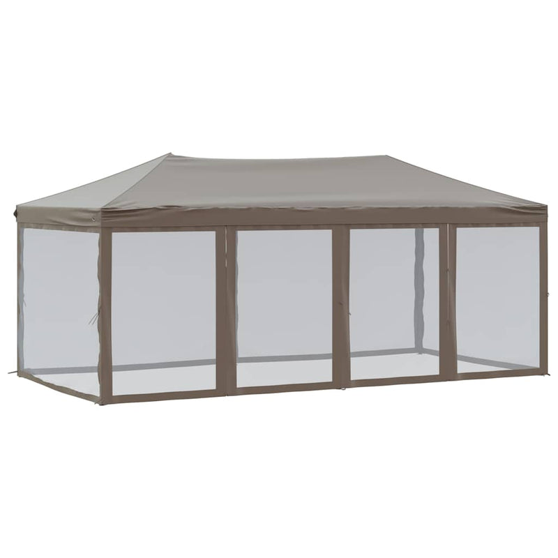 Afbeelding laden in galerijviewer, Vidaxl partytent inklapbaar met zijwanden 3x6 m taupe
