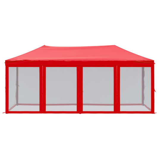 Vidaxl partytent inklapbaar met zijwanden 3x6 m rood