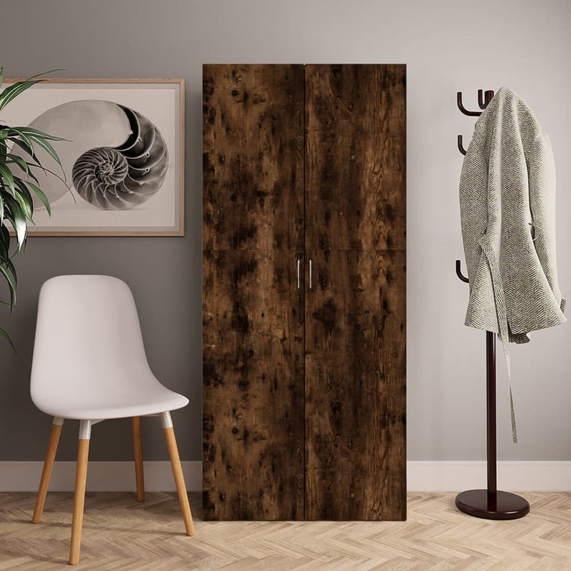 Load image into Gallery viewer, VidaXL Schoenenkast 80x35,5x180 cm bewerkt hout gerookt eikenkleurig
