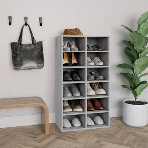 Vidaxl schoenenrek 54x34x100,5 cm bewerkt hout grijs sonoma eikenkleur