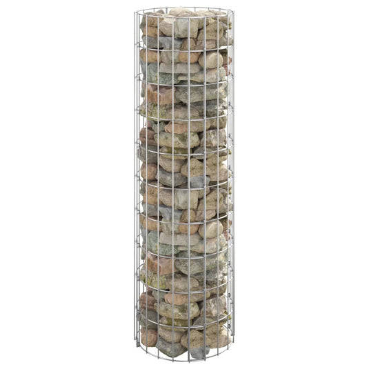 Vidaxl gabion paal rond ø30x100 cm gegalvaniseerd staal