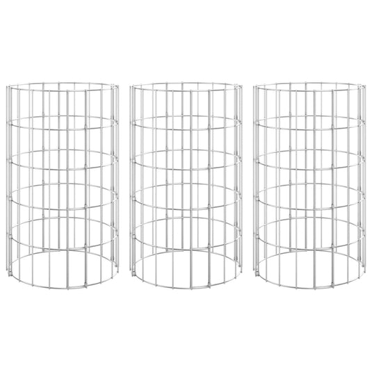 Vidaxl gabion plantenbakken 3 st rond verhoogd ø30x50 cm staal