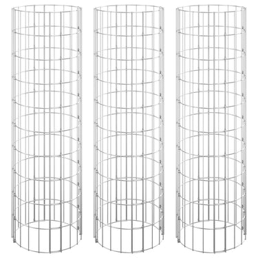 Vidaxl gabion plantenbakken 3 st rond verhoogd ø30x100 cm staal