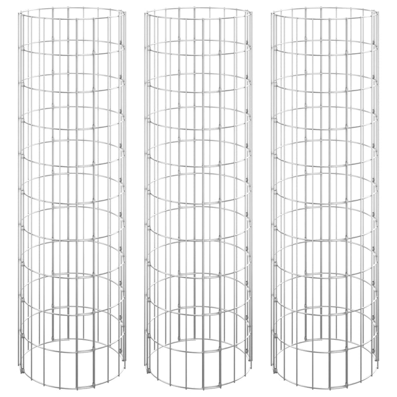 Load image into Gallery viewer, Vidaxl gabion plantenbakken 3 st rond verhoogd ø30x100 cm staal
