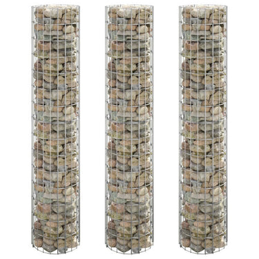 Vidaxl gabion plantenbakken 3 st rond verhoogd ø30x150 cm staal