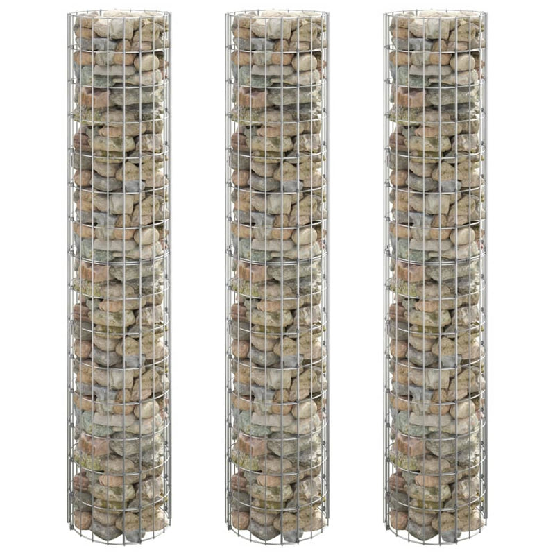 Chargez l'image dans la visionneuse de la galerie, Vidaxl gabion plantenbakken 3 st rond verhoogd ø30x150 cm staal
