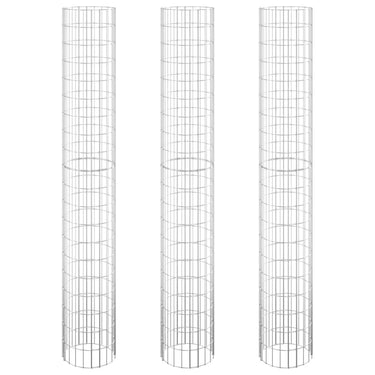 Vidaxl gabion plantenbakken 3 st rond verhoogd ø30x200 cm staal
