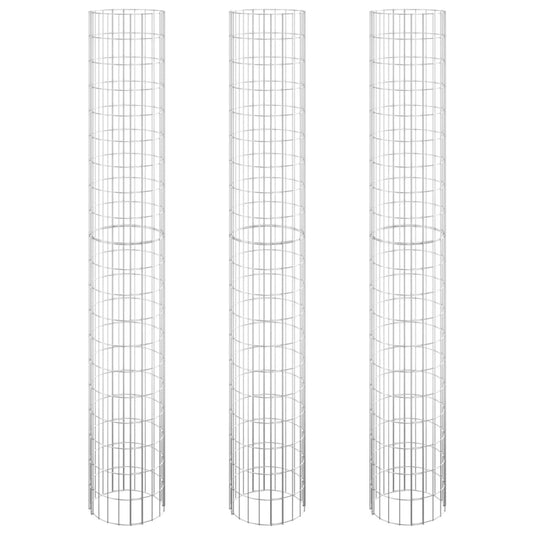 Vidaxl gabion plantenbakken 3 st rond verhoogd ø30x200 cm staal
