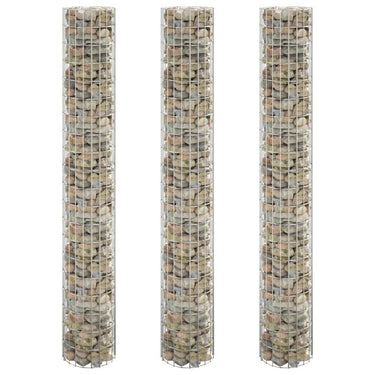 Vidaxl gabion plantenbakken 3 st rond verhoogd ø30x200 cm staal