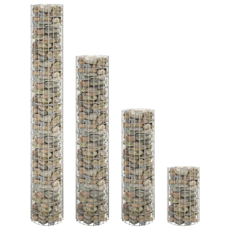Load image into Gallery viewer, Vidaxl gabion plantenbakken 4 st rond verhoogd ø30x50 100 150 200 cm
