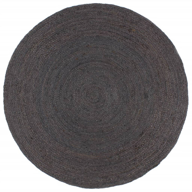 Load image into Gallery viewer, Vidaxl vloerkleed handgemaakt rond 210 cm jute donkergrijs
