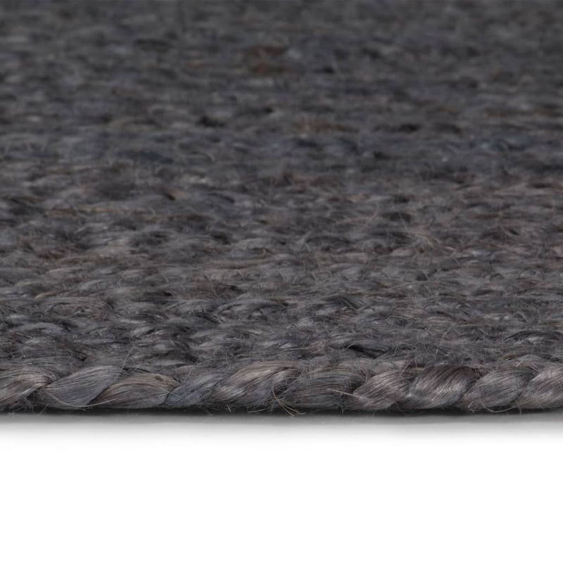 Load image into Gallery viewer, Vidaxl vloerkleed handgemaakt rond 210 cm jute donkergrijs
