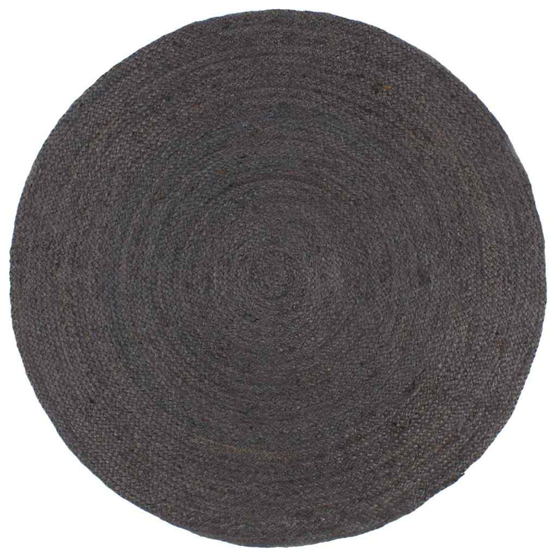 ギャラリービューアに画像をロードする, Vidaxl vloerkleed handgemaakt rond 240 cm jute donkergrijs
