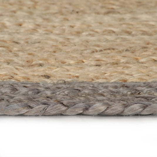 Vidaxl vloerkleed handgemaakt met grijze rand 240 cm jute