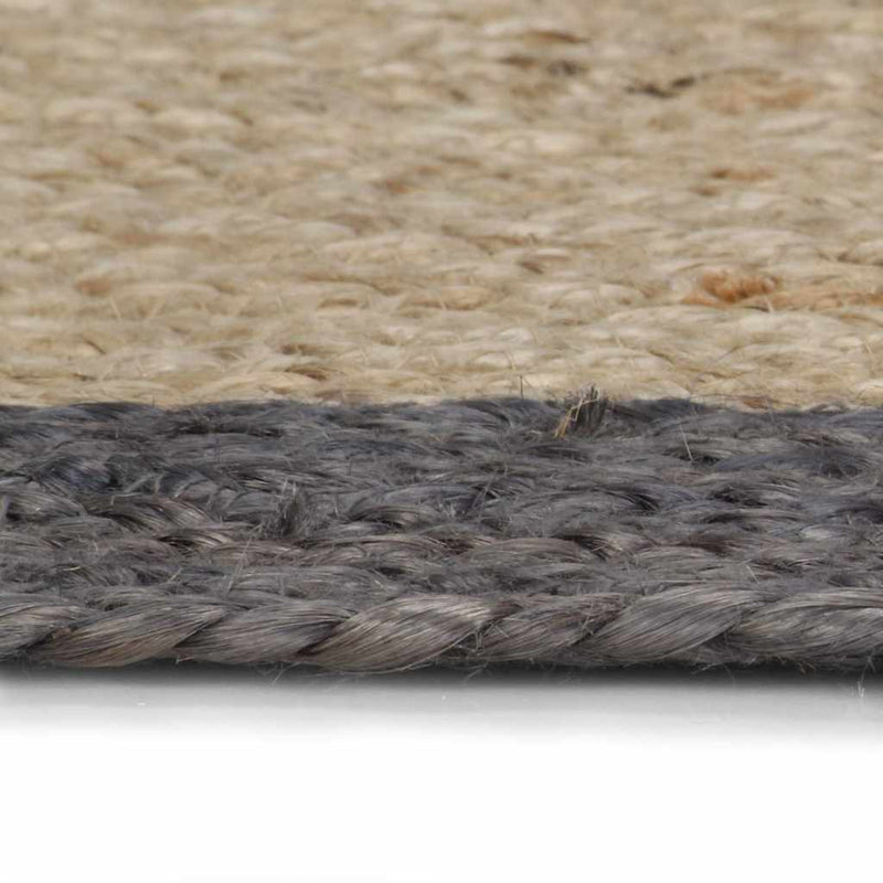 Chargez l'image dans la visionneuse de la galerie, Vidaxl vloerkleed handgemaakt met donkergrijze rand 210 cm jute
