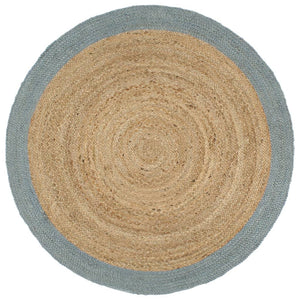 Vidaxl vloerkleed handgemaakt met olijfgroene rand 210 cm jute
