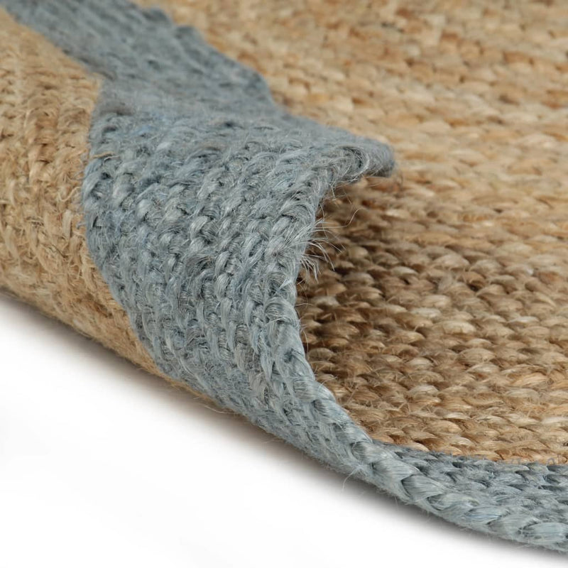Load image into Gallery viewer, Vidaxl vloerkleed handgemaakt met olijfgroene rand 210 cm jute
