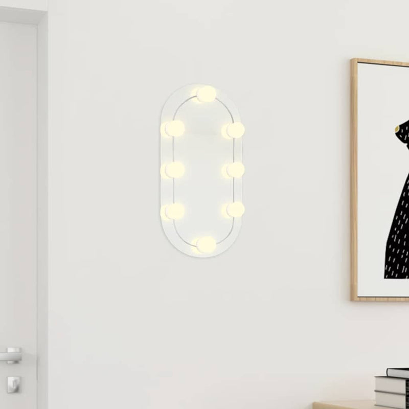 Load image into Gallery viewer, Vidaxl spiegel met led-verlichting 40x20 cm glas ovaal
