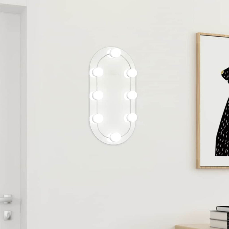 Load image into Gallery viewer, Vidaxl spiegel met led-verlichting 40x20 cm glas ovaal

