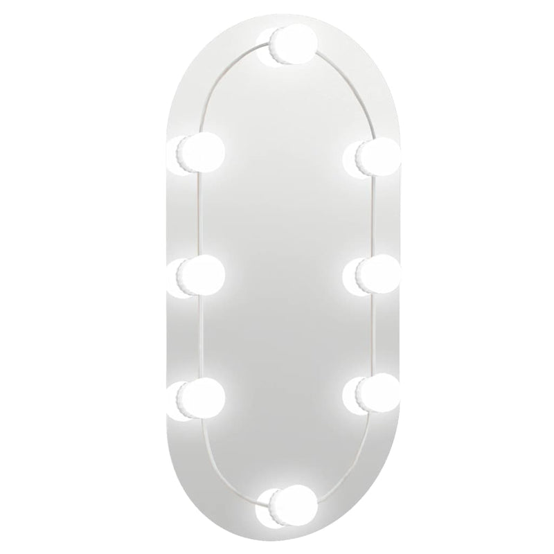 Load image into Gallery viewer, Vidaxl spiegel met led-verlichting ovaal 60x30 cm glas
