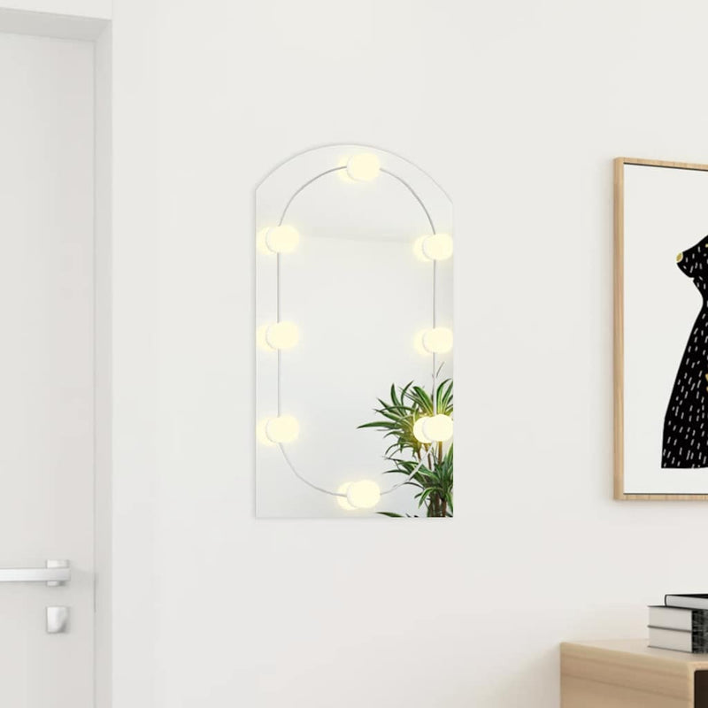 Afbeelding laden in galerijviewer, Vidaxl spiegel met led-verlichting boog 70x40 cm glas
