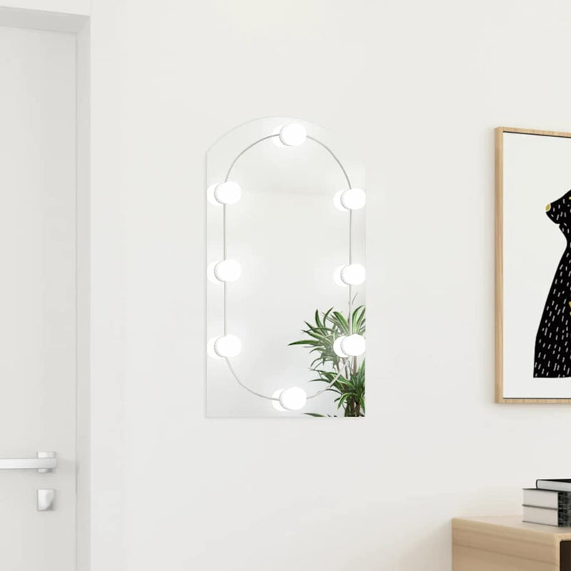 Afbeelding laden in galerijviewer, Vidaxl spiegel met led-verlichting boog 70x40 cm glas
