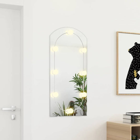 Vidaxl spiegel met led-verlichting boog 90x45 cm glas