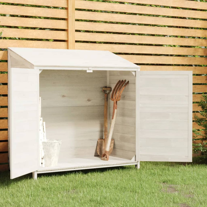 ギャラリービューアに画像をロードする, Vidaxl tuinschuur 102x52x112 cm massief vurenhout wit
