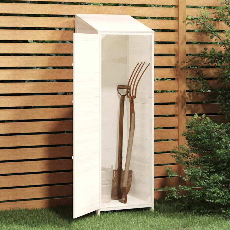 Load image into Gallery viewer, Vidaxl tuinschuur 55x52x174,5 cm massief vurenhout wit
