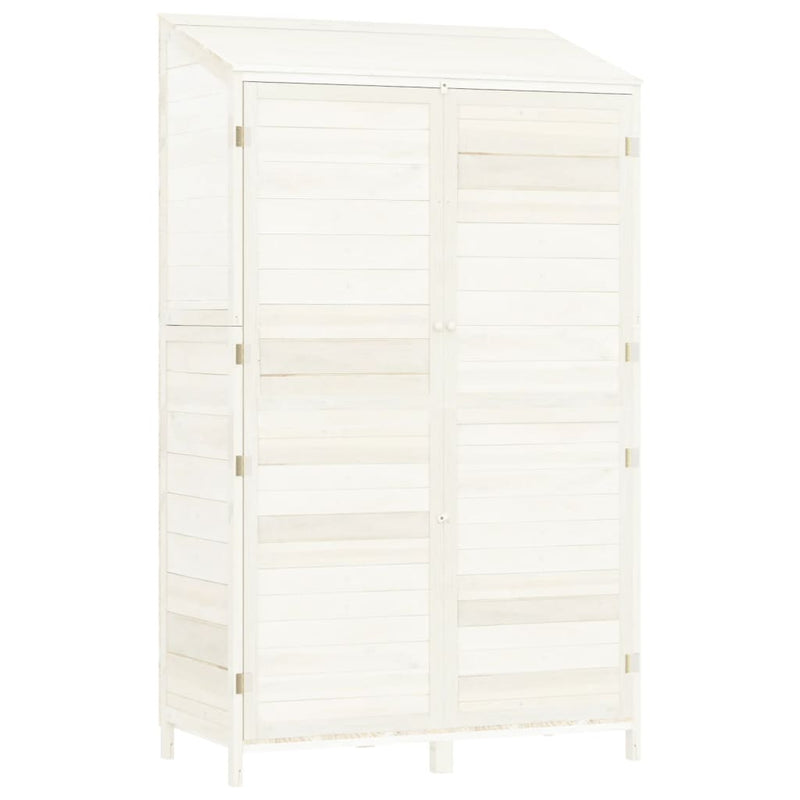 Load image into Gallery viewer, Vidaxl tuinschuur 102x52x174,5 cm massief vurenhout wit
