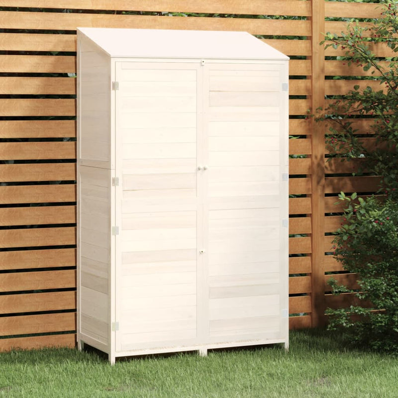 Load image into Gallery viewer, Vidaxl tuinschuur 102x52x174,5 cm massief vurenhout wit
