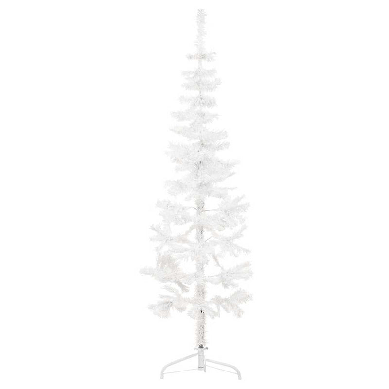 Load image into Gallery viewer, Vidaxl kunstkerstboom half met standaard smal 180 cm wit
