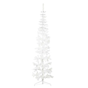 Vidaxl kunstkerstboom half met standaard smal 240 cm wit
