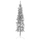 Vidaxl kunstkerstboom half met standaard smal 180 cm zilverkleurig