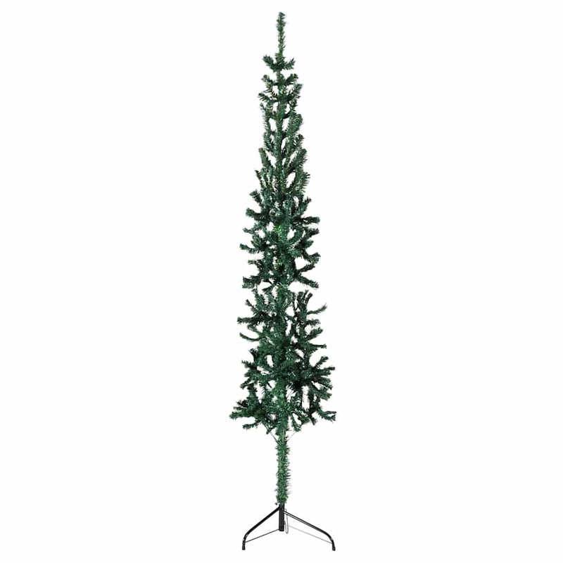 Load image into Gallery viewer, Vidaxl kunstkerstboom half met standaard smal 120 cm groen
