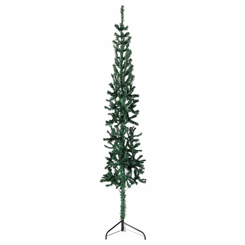 Load image into Gallery viewer, Vidaxl kunstkerstboom half met standaard smal 180 cm groen
