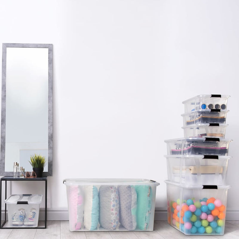 Load image into Gallery viewer, VidaXL Opbergboxen 2 st met deksels 32 L transparant
