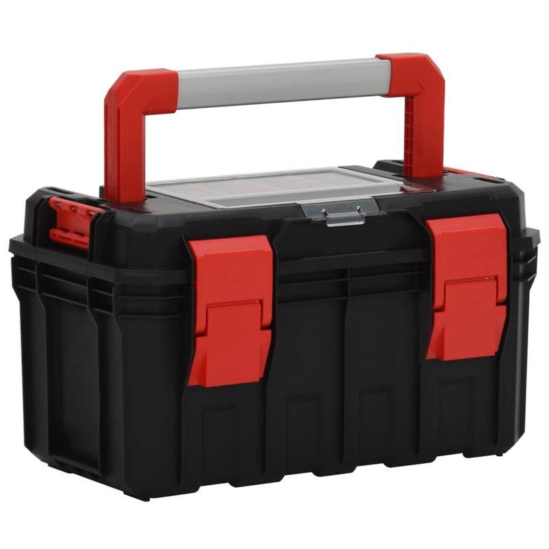 Load image into Gallery viewer, Vidaxl gereedschapskist 45x28x26,5 cm zwart en rood
