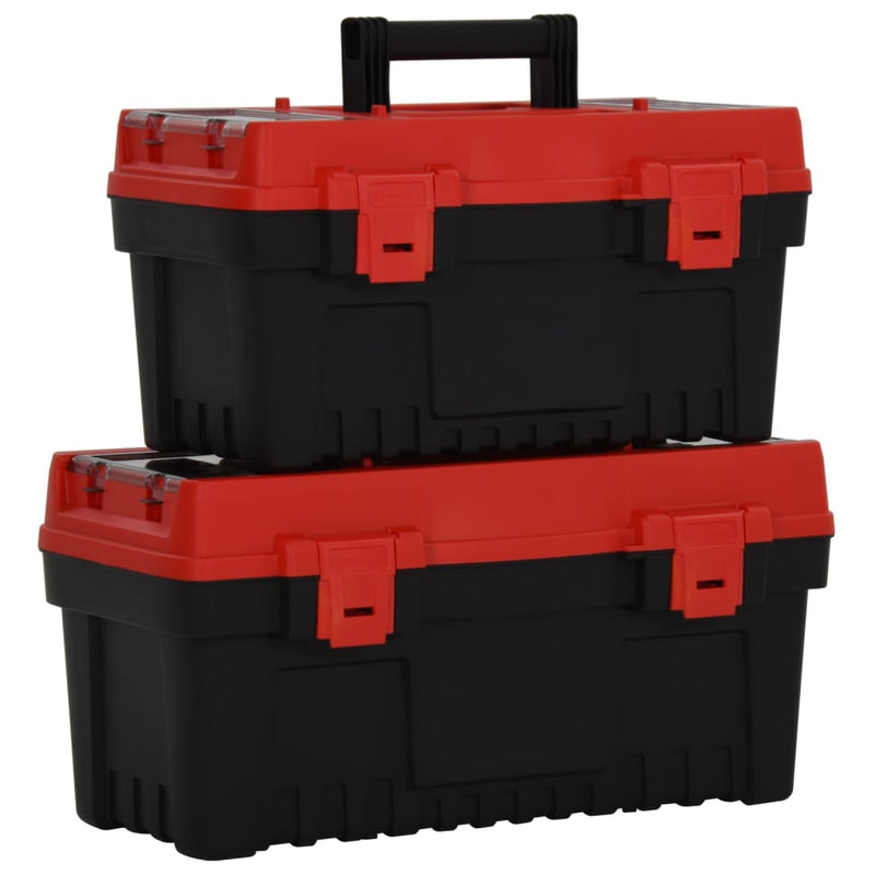 Load image into Gallery viewer, Vidaxl 2 st gereedschapskisten polypropeen zwart en rood
