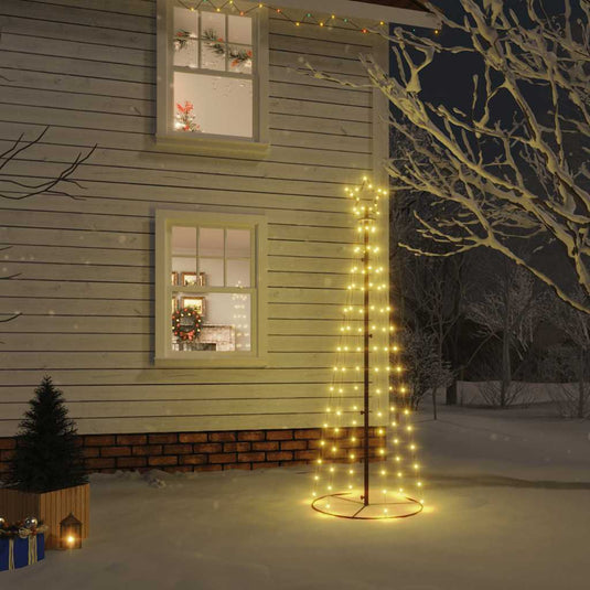 Vidaxl kegelkerstboom 108 led's 70x180 cm warmwit