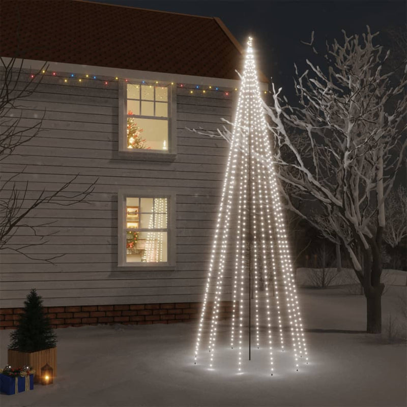 Chargez l'image dans la visionneuse de la galerie, Vidaxl kerstboom met grondpin 732 led's koudwit 500 cm
