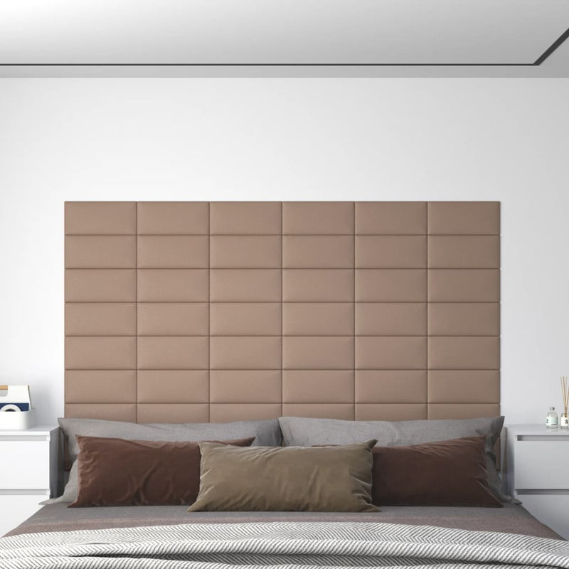 Load image into Gallery viewer, Vidaxl wandpanelen 12 st 0,54 m² 30x15 cm kunstleer cappuccinokleurig
