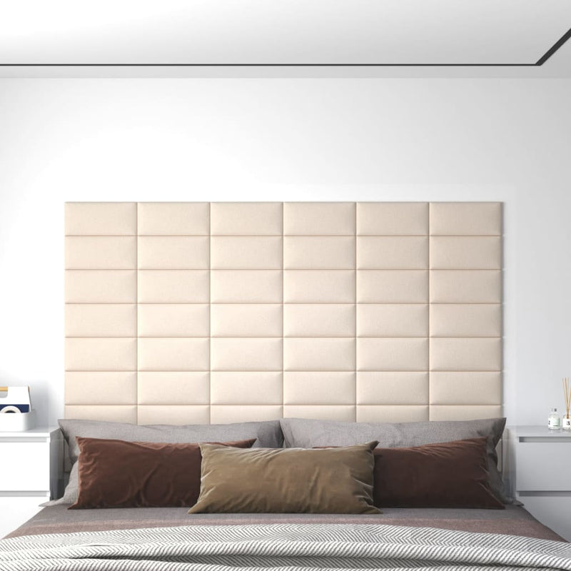 Load image into Gallery viewer, VidaXL Wandpanelen 12 st 0,54 m² 30x15 cm fluweel crèmekleurig
